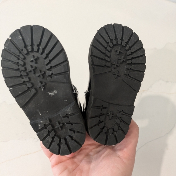 Vintage SEARS kids Black Patent Embroidered Dress Baby Shoes - Picture 6 of 6